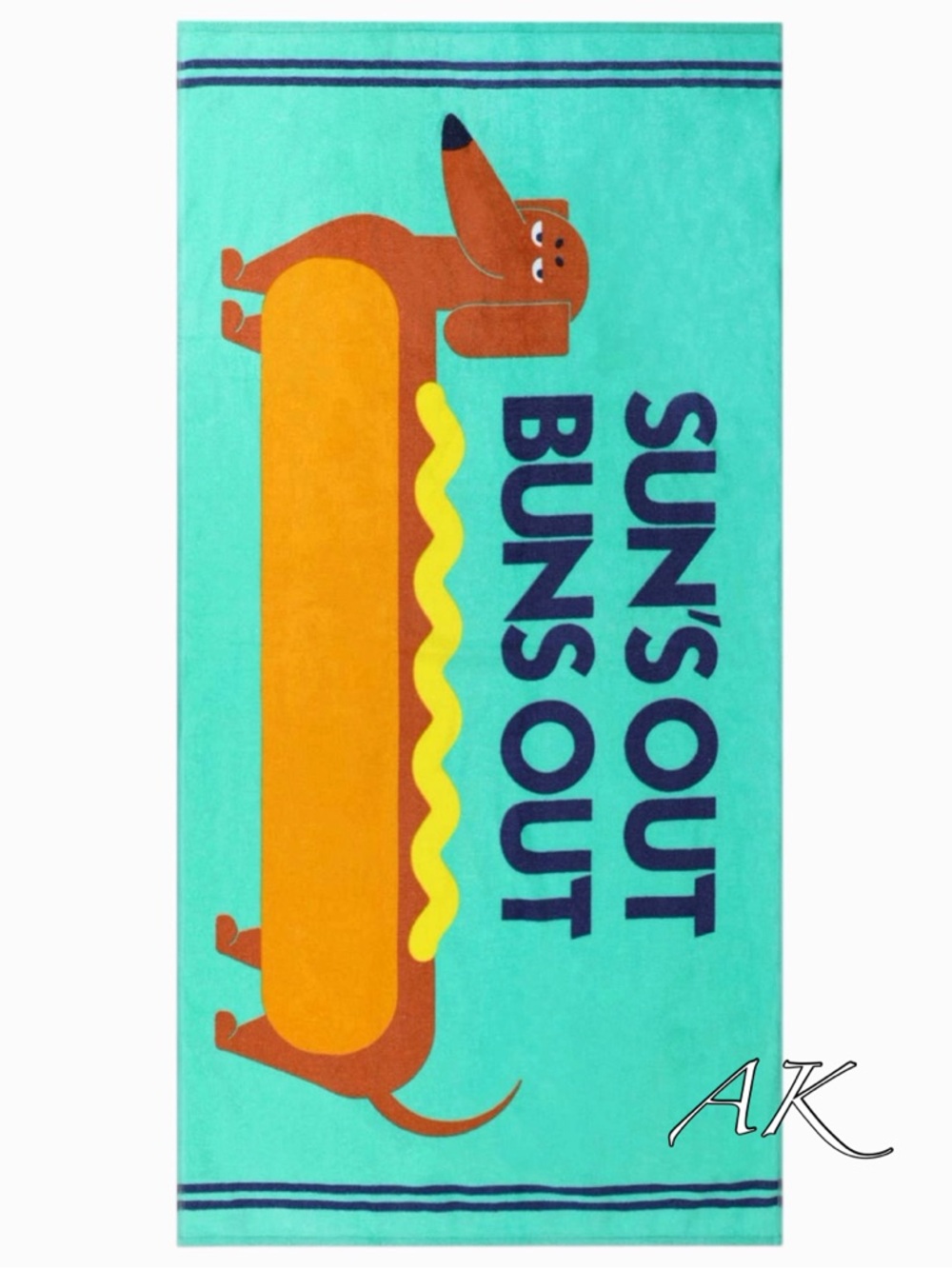 Dachshund Sun's Out Buns Out Beach Towel 🐾 Doxie Wiener